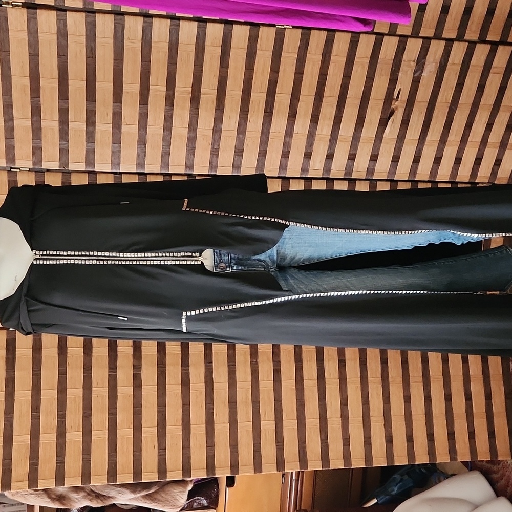 Elegant Black Hooded Maxi Duster